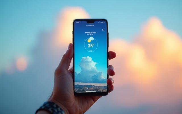 気象予報アプリの宣伝写真